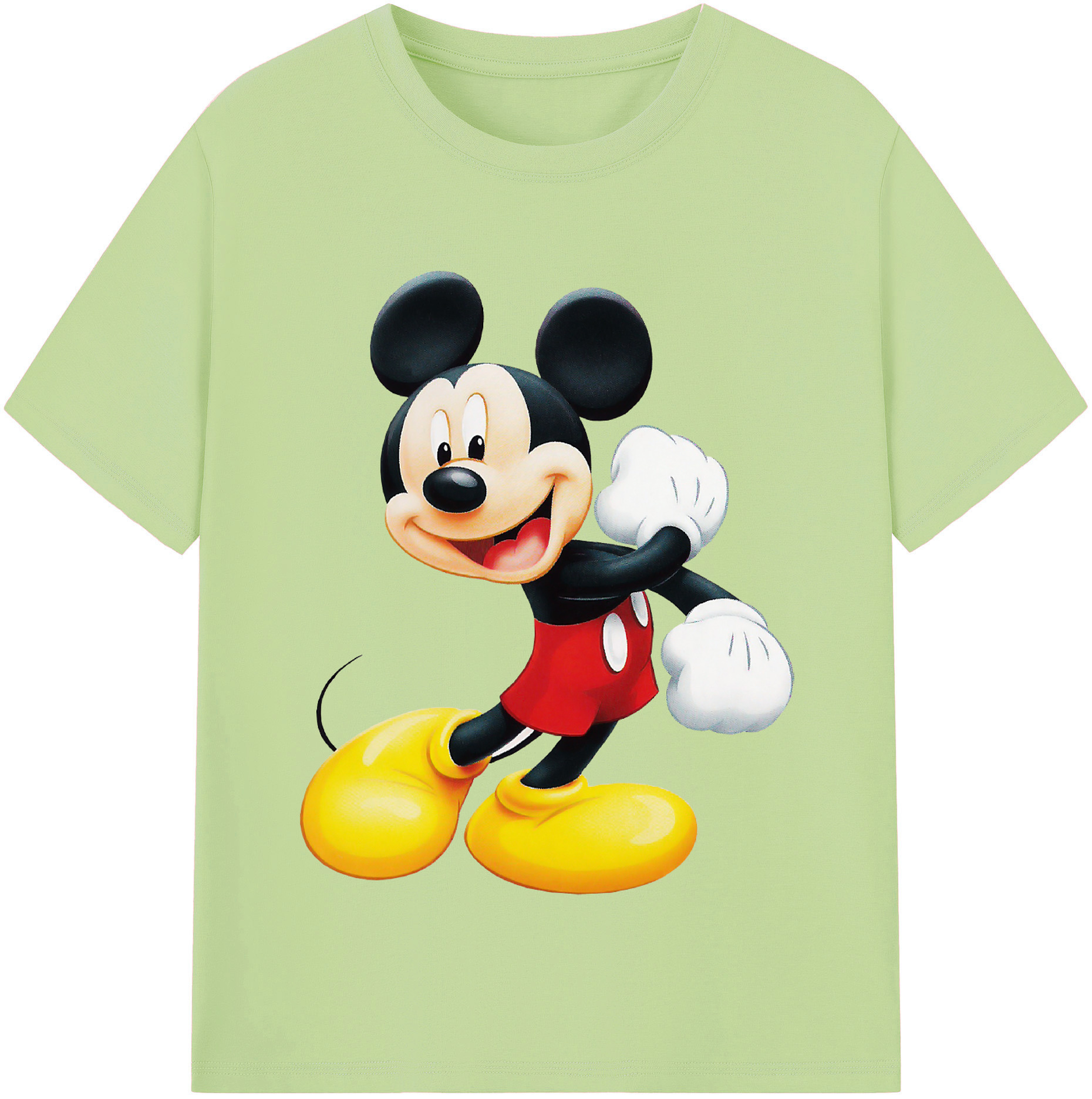 （画像用） ミッキーマウス Mickey Mouse 綿100％半袖Tシャツ（フロントプリント）